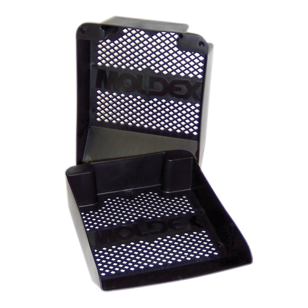 a pair of black dispenser trays for disposable earplug kits