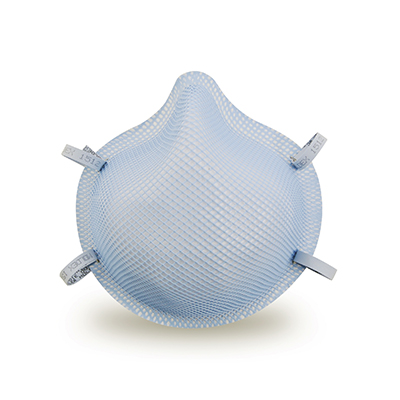 disposable respirator face mask in blue