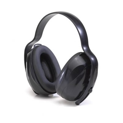 multi-position reusable hearing-protection earmuffs in black