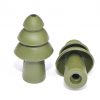 pair of reusable green military impulse hearing-protection earplugs