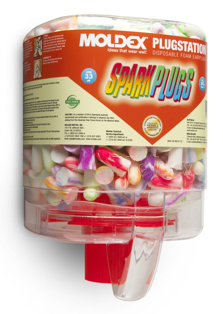 dispenser of disposable foam earplugs for hearing protection