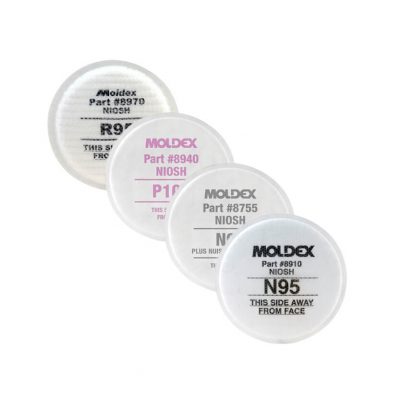 replaceable respirator mask filters in four varieties