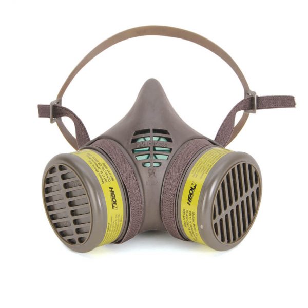 multi-gas reusable respirator face mask with replacement cartridge filters