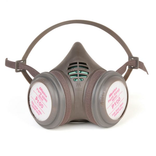 reusable half-face respirator with additional particulate cartridge filters