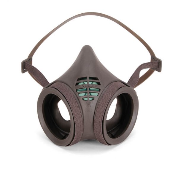 gray-colored half-mask reusable respirator face mask