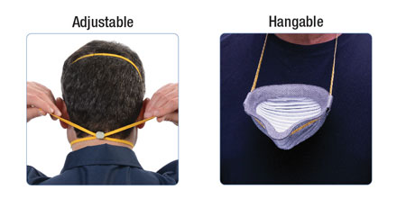 man adjusting face mask behind head and hanging it on neck