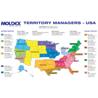 map of Moldex territory managers in the United States of America